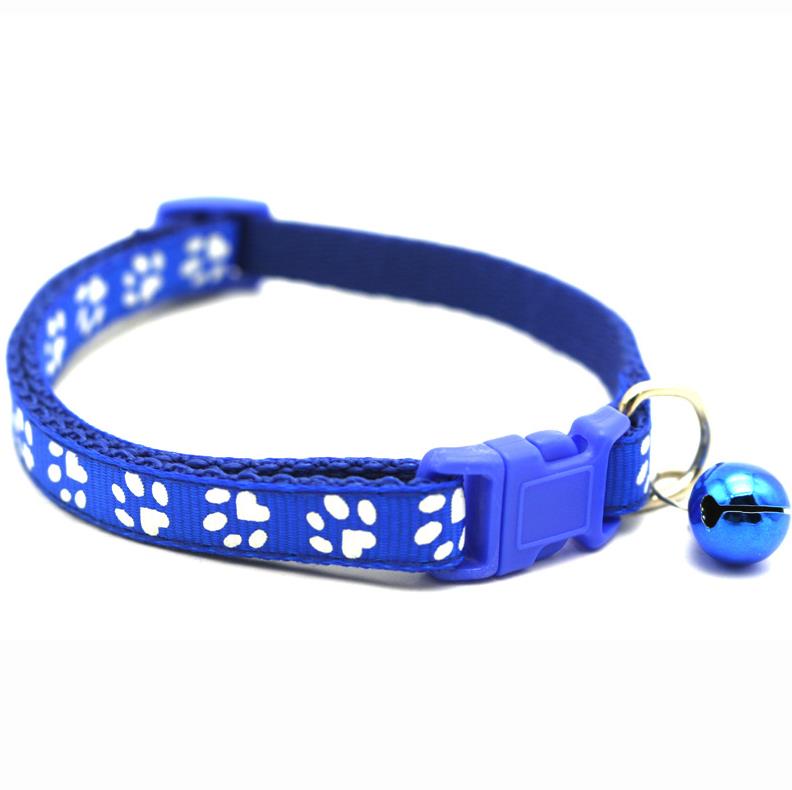 Cartoon Footprint Pet Collar with Bell Colorful Dog Puppy Cat Kitten Collar Adjustable Safety Bell Ring Necklace Pet Accessories ni124