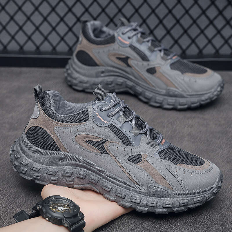 Sports dad spring autumn new breathable mesh men's construction site work anti slip and wear-resistant labor protection shoes