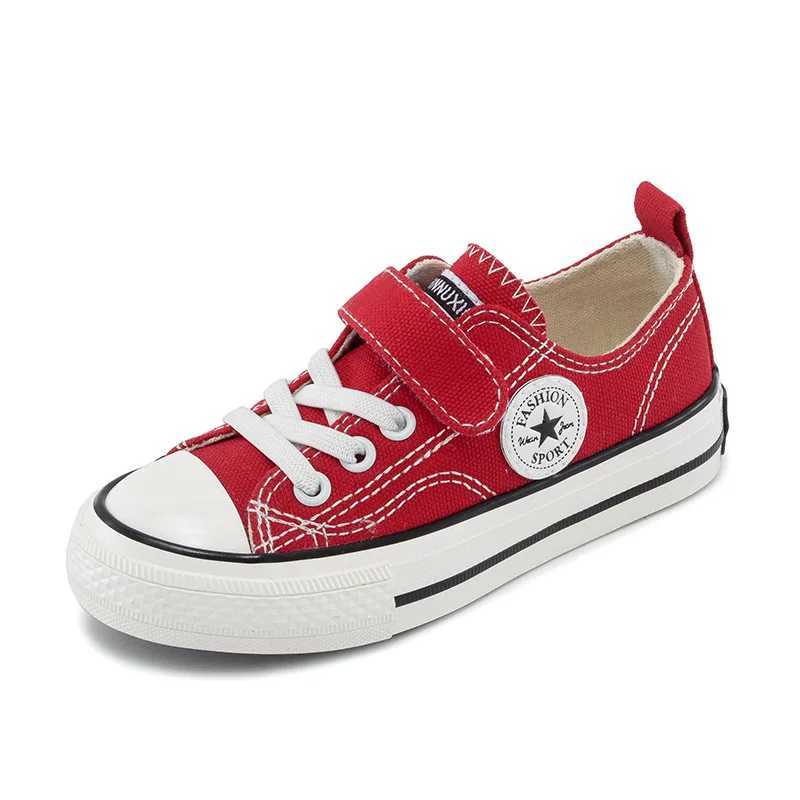 Boys and girls fashionable board shoes childrens student hook and loop sliding casual canvas shoes childrens soft soled non slip comfortable shoes W25