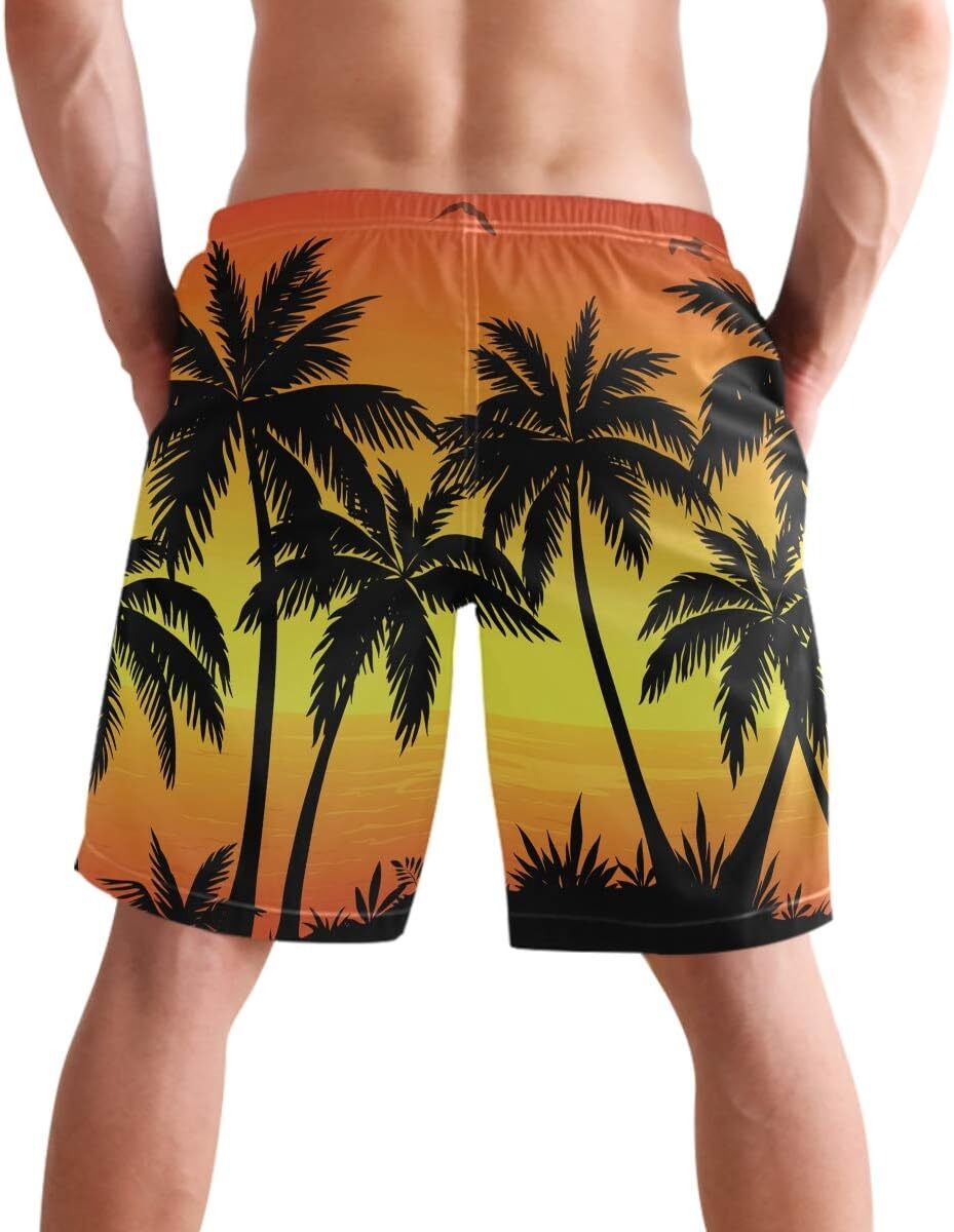 Hawaiian Men's Summer Beach Shorts Swim Trunks Sports Running Bathing Suits