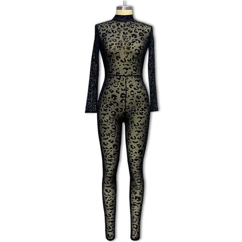 New womens Western style jumpsuit with long and sexy folds and perspective slimming jumpsuit X250318
