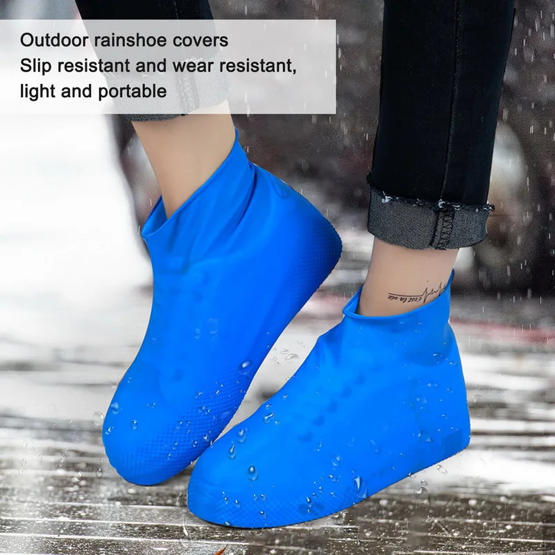 Waterproof Silicone Shoe Covers Reusable NonSlip WearResistant Rain Protector AntiSlip Boot For Outdoor Rainy Day 250318