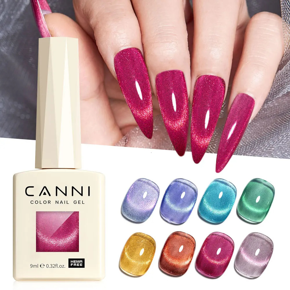 CANNI HEMA FREE Gel Nail Polish Galaxy Cat Eye Gel Magnet Glitter Diamond Sparkle Gorgeous Color Soak Off UV LED Gel Lacquer 250314