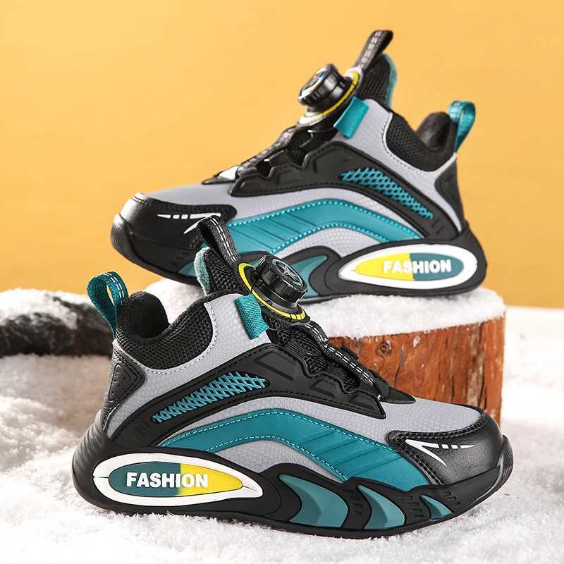 Winter Childrens Boots Boys School Fashion Sports Shoes Girls Sports Shoes Childrens Warm Plush Leisure Coach Outdoor Shoes W250318