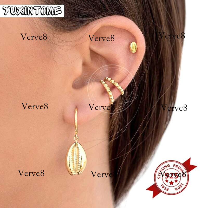1PC Gold-Plated Sier Metal Punk Clip Earrings Europe and America Piercing Ear Cuff Female C-Shape Crystal Earring