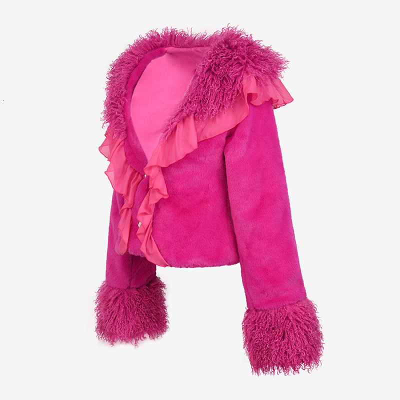 Women's short coat, rabbit autumn and winter clothing, new imitation wool roll fur collar, small fragrant style women's clothing