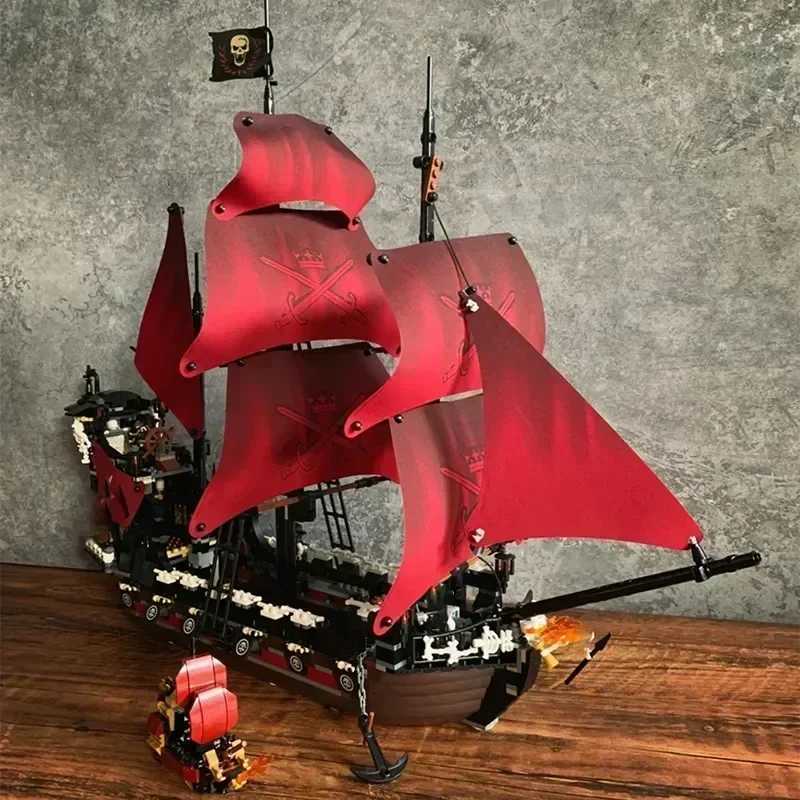 Black Pearl Silent Mary Empire Flagship Queen Anne Revenge Caribbean Pirates Building Blocks Building Blocks ToyXJ250318