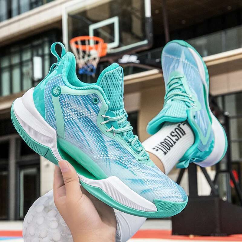 Sports Basketball Men's Training Leisure Anti-slip Wear Breathable Real Combat Rebound High-top Large Size Ball Shoes 2025