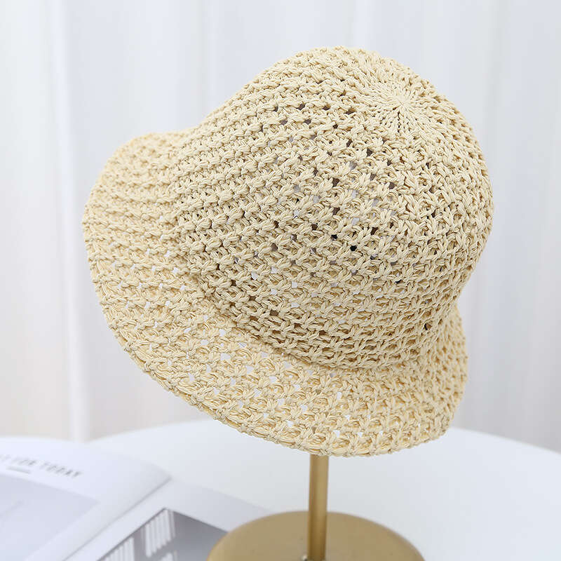 Summer hollow fisherman women's breathable thin anti UV fashionable basin hat, bucket sun hat