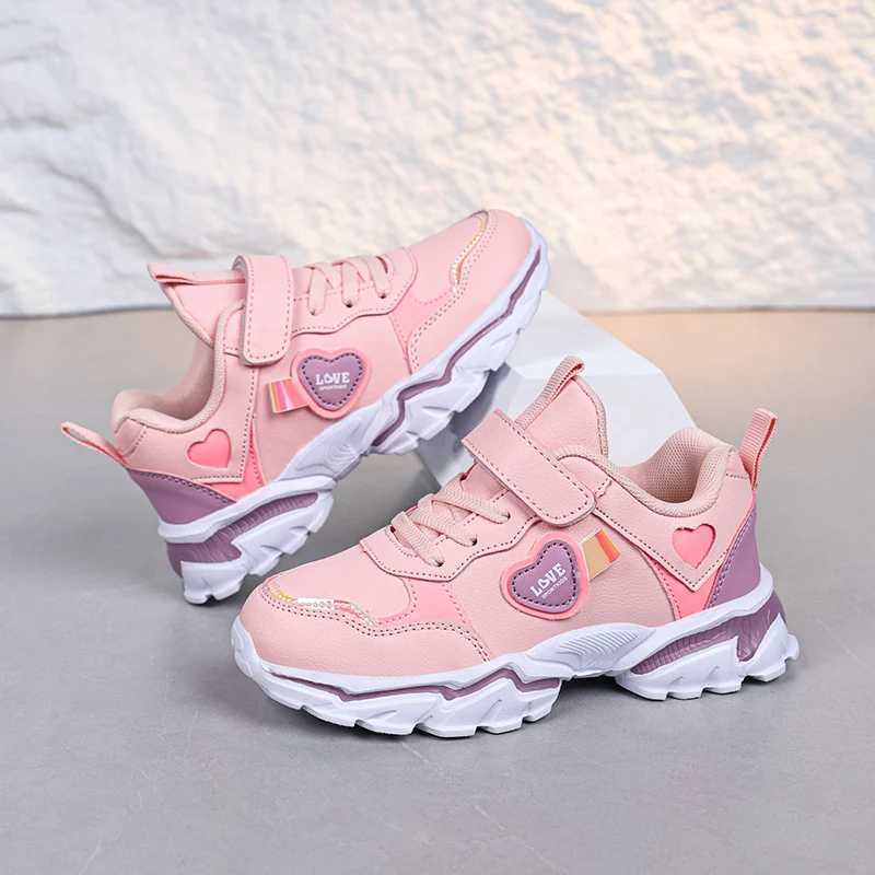 Girls autumn and winter sports shoes anti slip leather surface elementary school students spring outdoor shoes middle-aged W250318