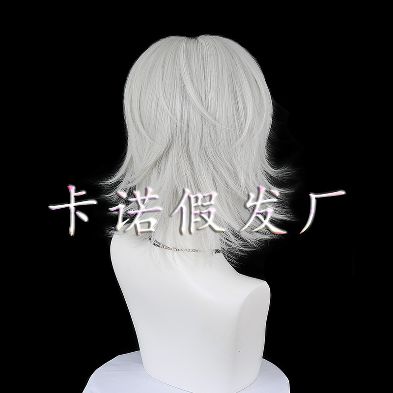 Kano Family Teacher HITMAN REBO Prison Temple Hayabusa Cosplay Wig Simulation Scalp Top Sier Gray Upturned