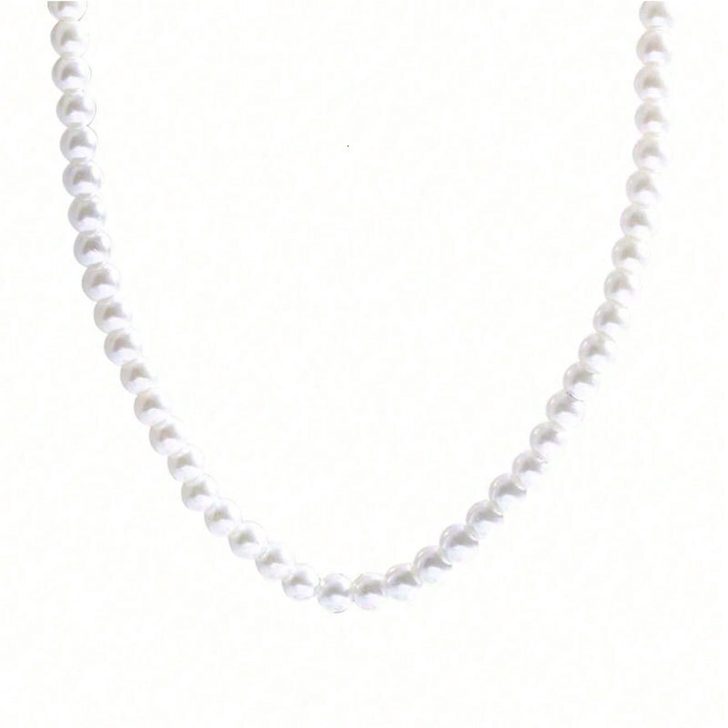 5mm Imitation Pearl Necklace For Women Europe And America Simple Beaded Choker Collarbone Chain Jewelry