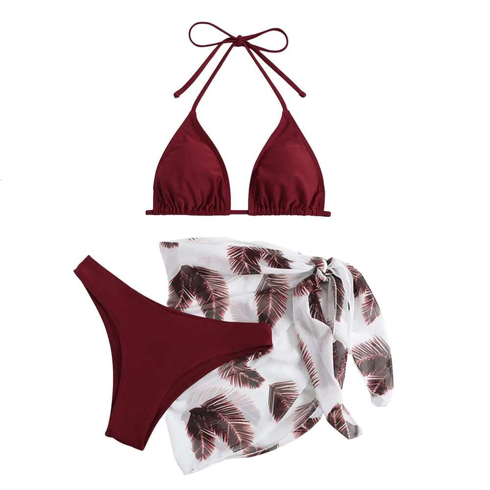 Women's strapless swimsuit, triangle, split, beachwear, trendy, cool, tempting, two-piece set
