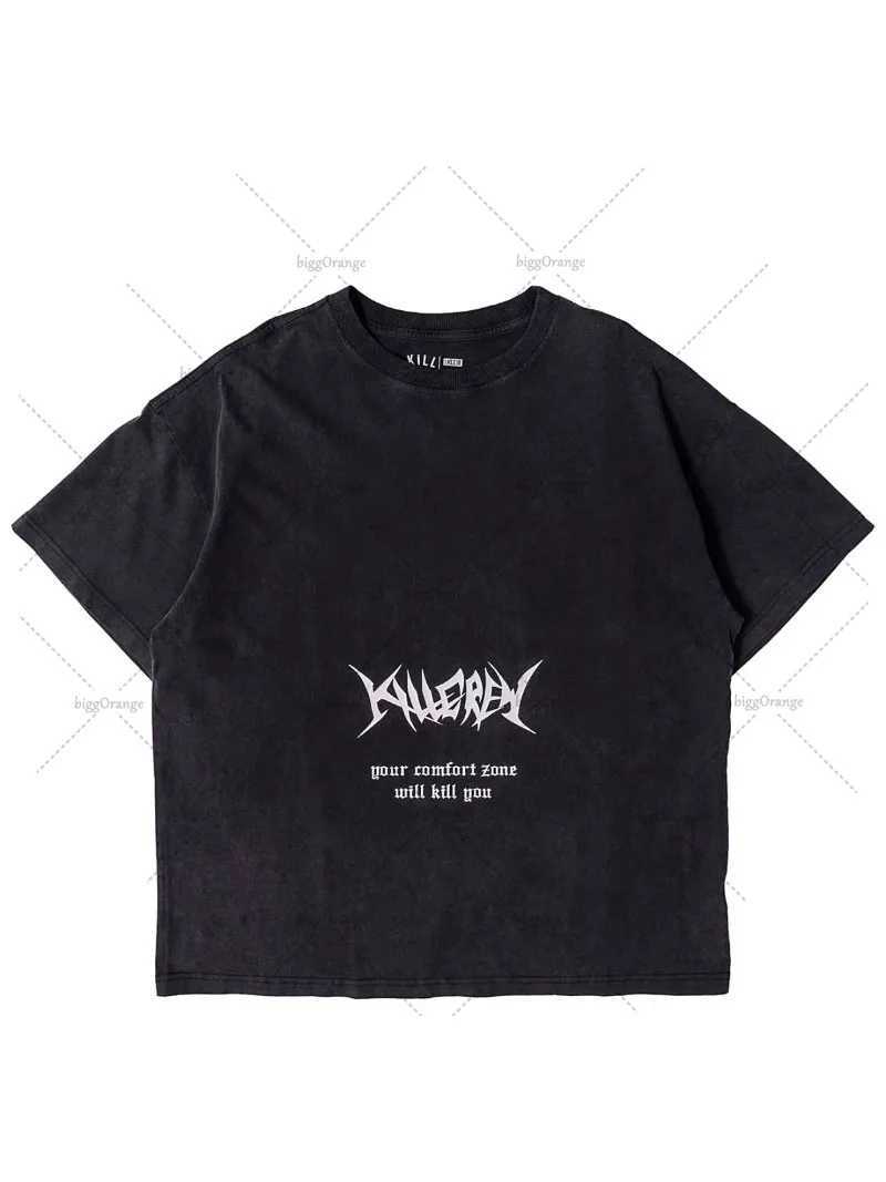 Pure Cotton Y2K Trendy Harajuku T-shirt European and American High Street Fashion Clothing Casual Versatile Loose Short SleevesT250318
