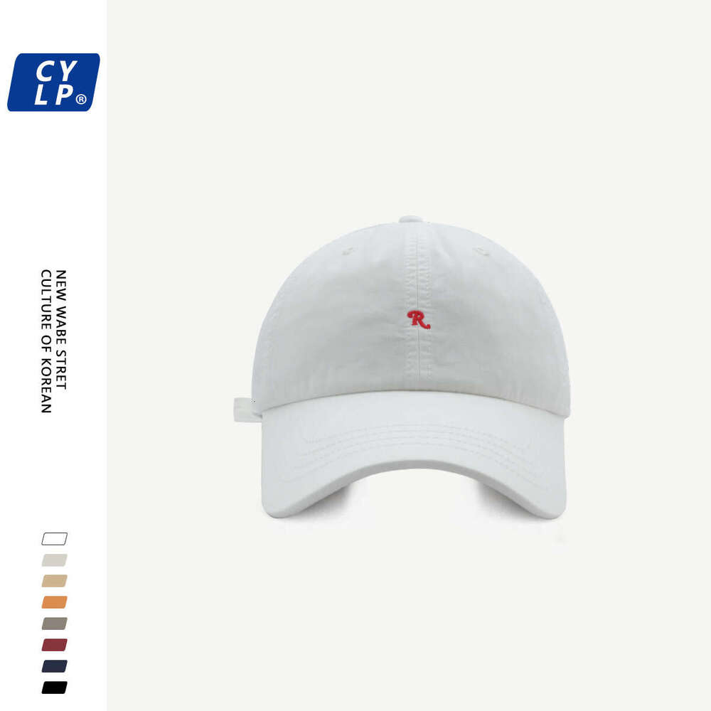 Simple fashionable trendy brand R letter embroidered baseball cap for both men and women, Korean version couple's duckbill cap, looks small on th