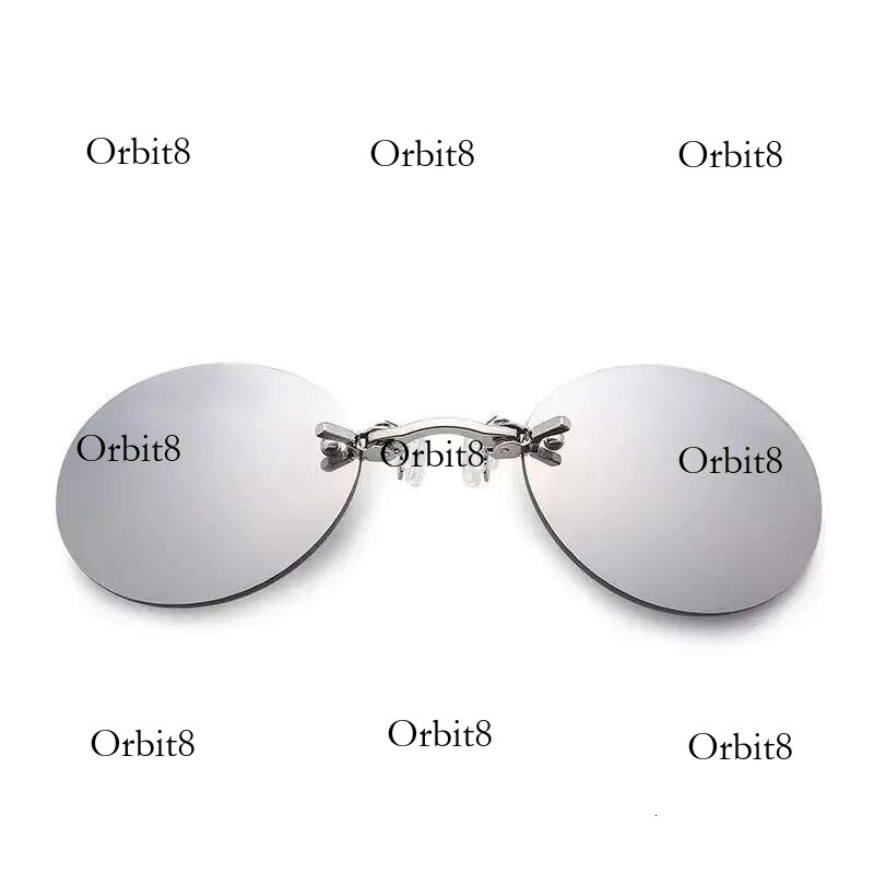 Clip On Nose Glasses Round Rimless Matrix Morpheus Sunglasses Mini Frameless Vintage Men Eyeglasses UV400
