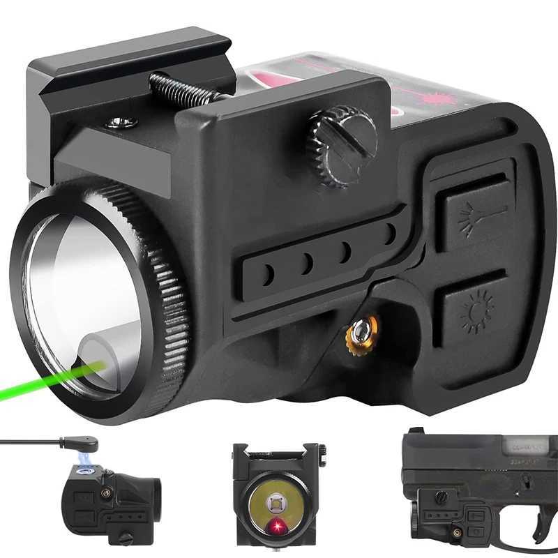500 lumens pistol light laser combination tactical flashlight with laser sight rechargeable weapon light air gun torch X250318