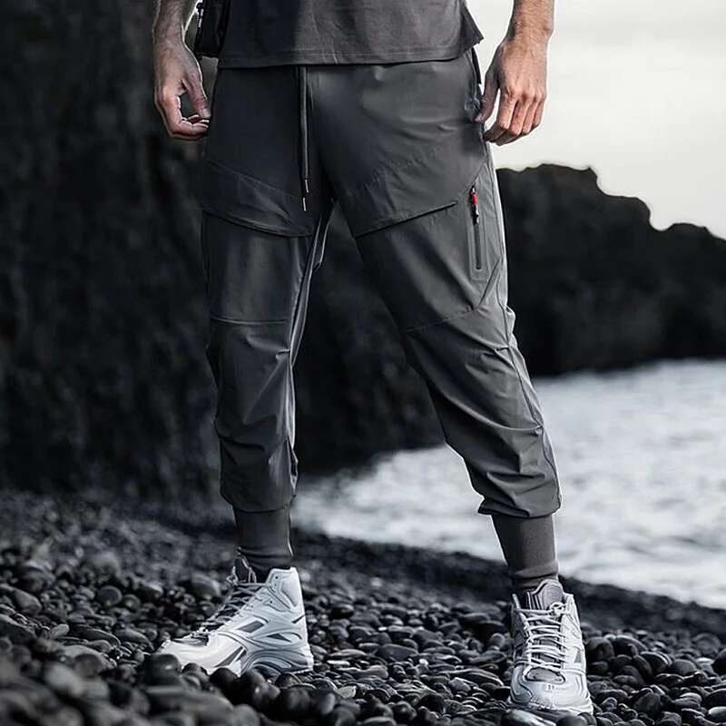 Mens Summer Joggers Gym Cargo Pants Running Casual Trousers Fiess Sweatpants Male Sports Bodybuilding Trackpants