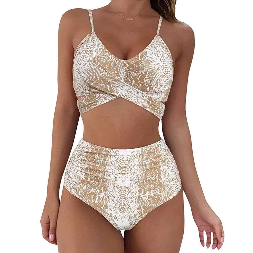 Two piece split swimsuit, sexy, knot dyed, fashionable, women's, summer