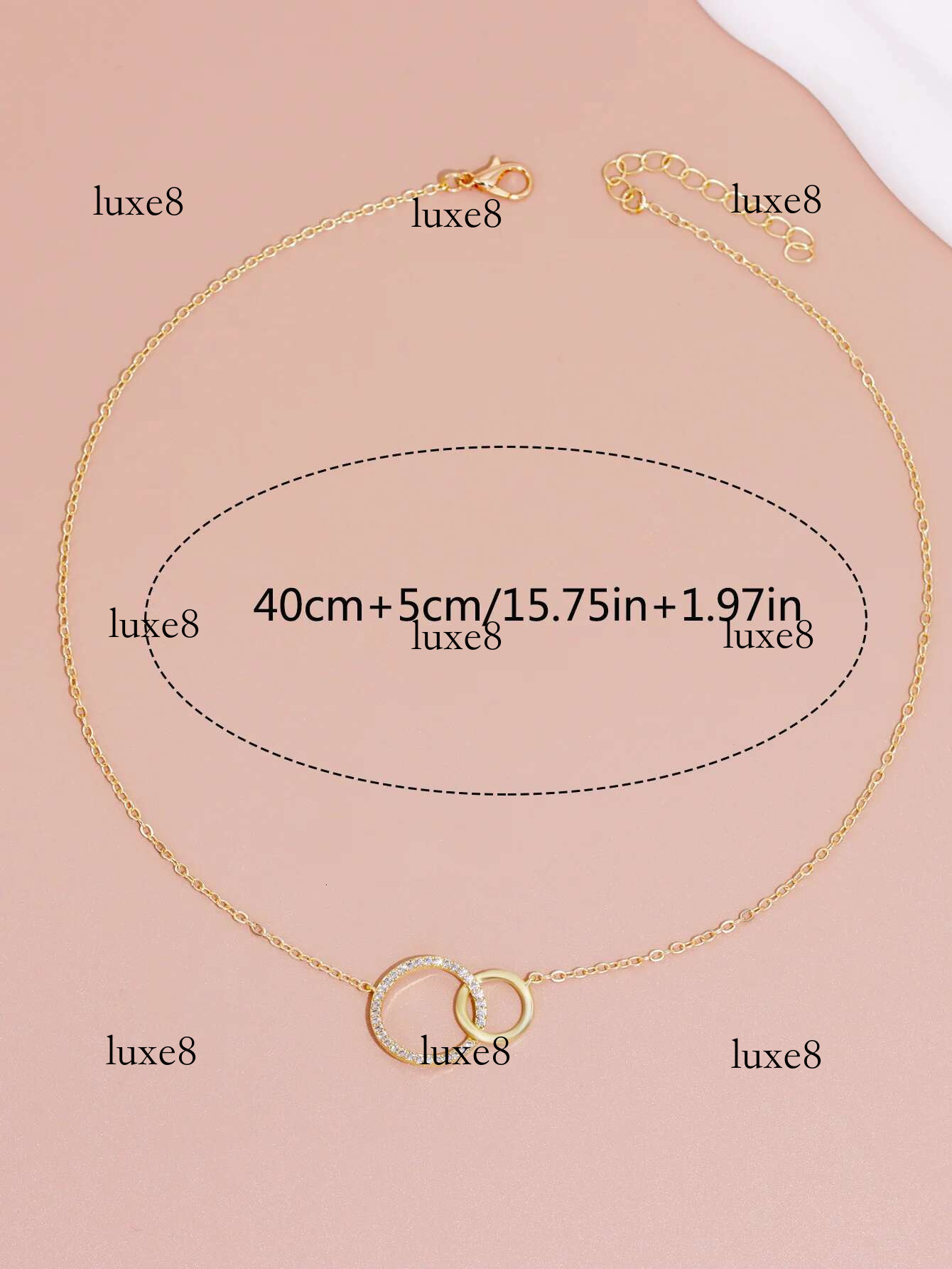 Stainless Steel Necklaces for Women Fashion Thin Chain Minimalist Dainty Double Circle Pendant Necklace on The Neck Jewelry