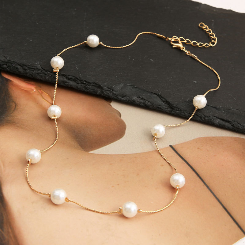 Light Luxury Temperament Imitation Pearl Necklace Female Hundred Niche Design High-grade Collar Bone Chain Choker