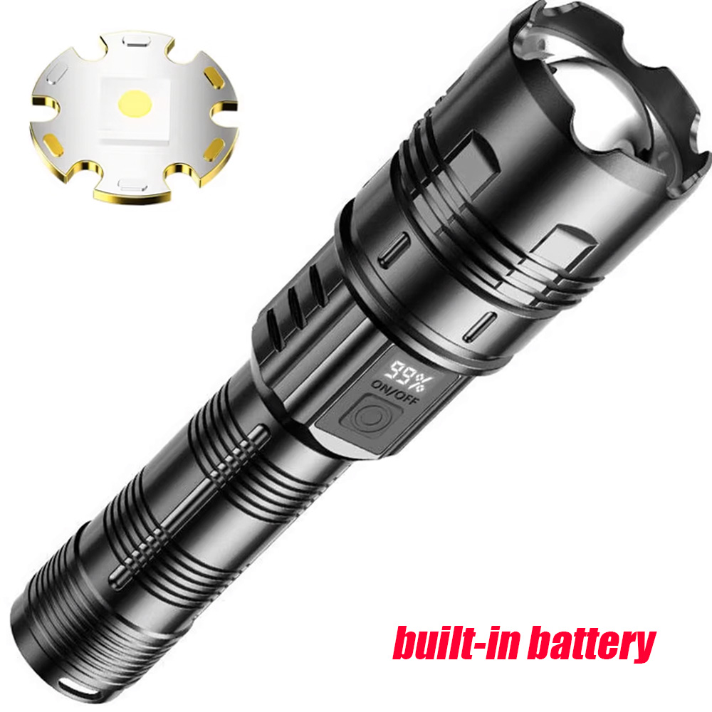 Most Powerful Flashlight Super Bright Rechargeable Led Torch 6000000LM Long RangeTactical Flashlights Zoom Camping Lantren Rechargeable emergency ligh