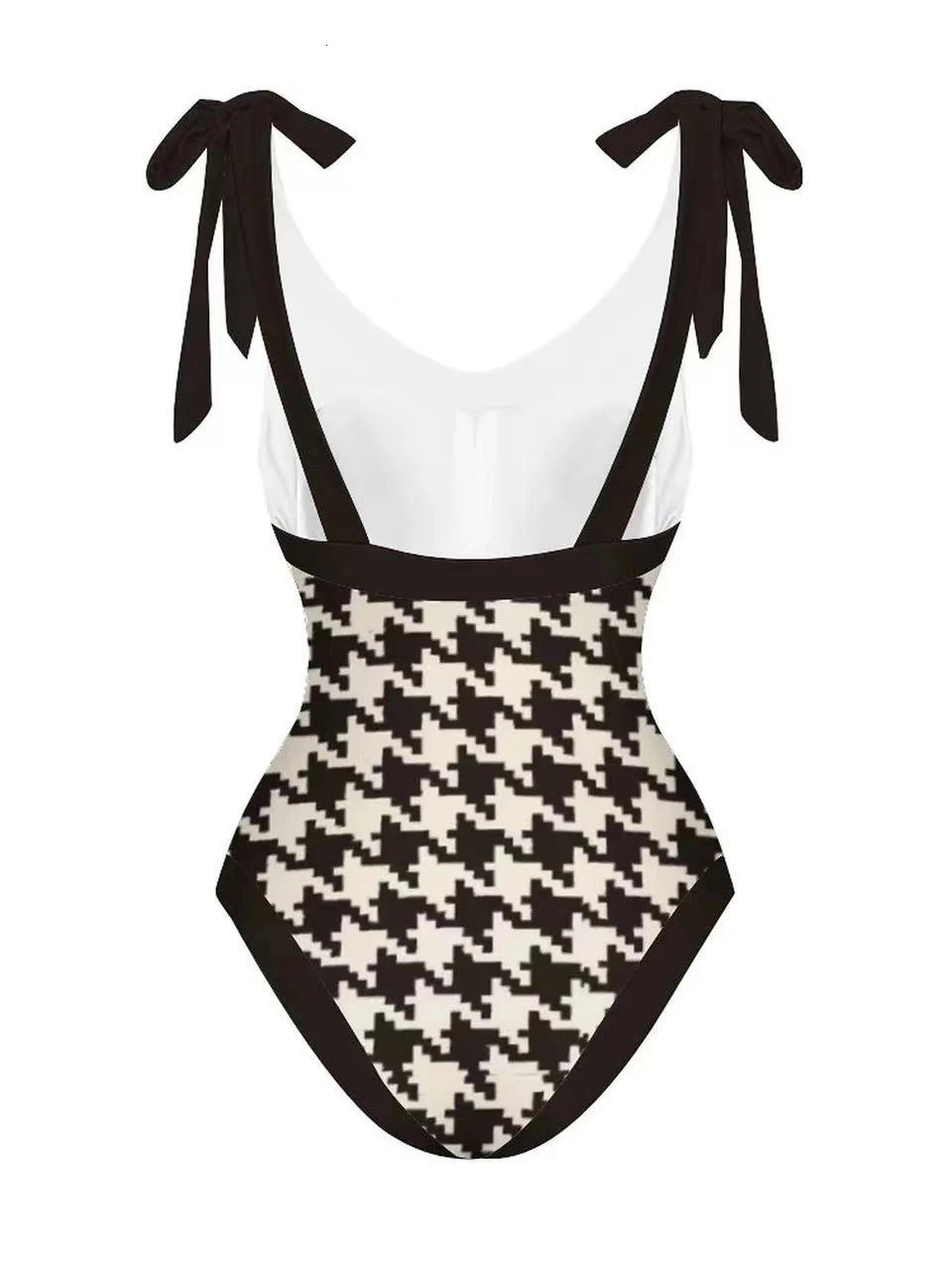 Vintage V Neck Swimsuit With Beach Dress Women One Piece Print Swimwear Female Bathing Swimming Suit Summer Wear sxl 250314