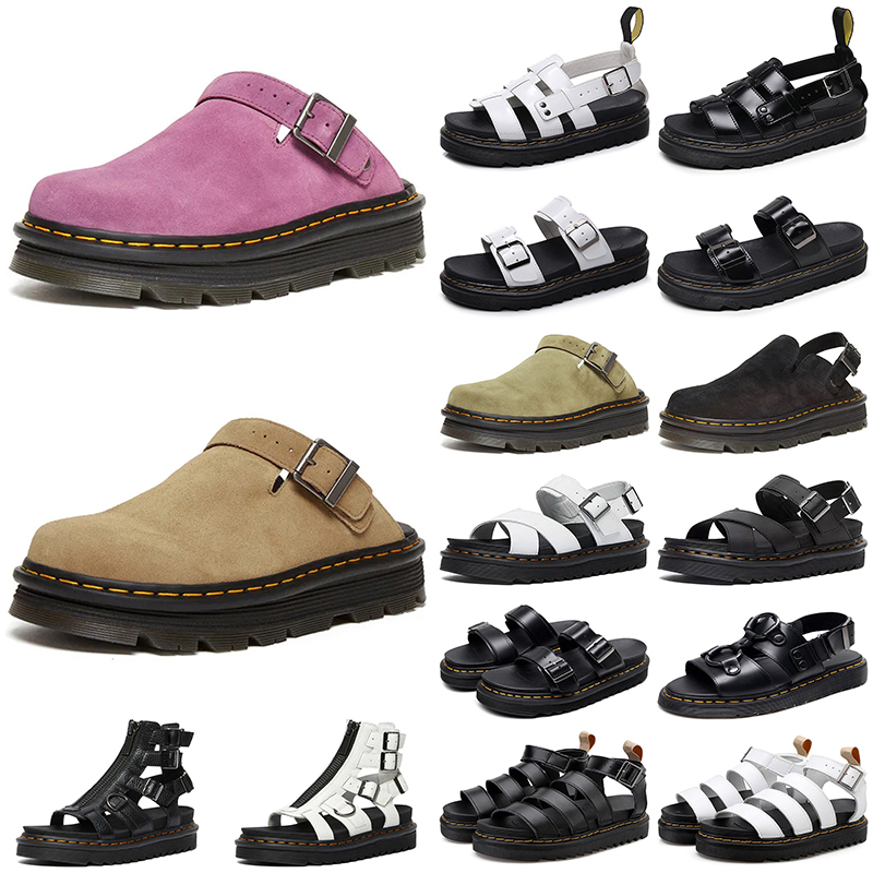designer doc martins sandals men women sandal ladies beach Black White Brown mens womens slides slippers