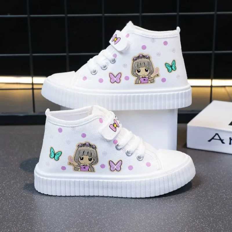 Multi Colored Kids Casual Shoes Mid Top Anti Slip Spring Autumn Outdoor Kids Canvas Shoe Sizes 26-37 Womens Sandals W250318