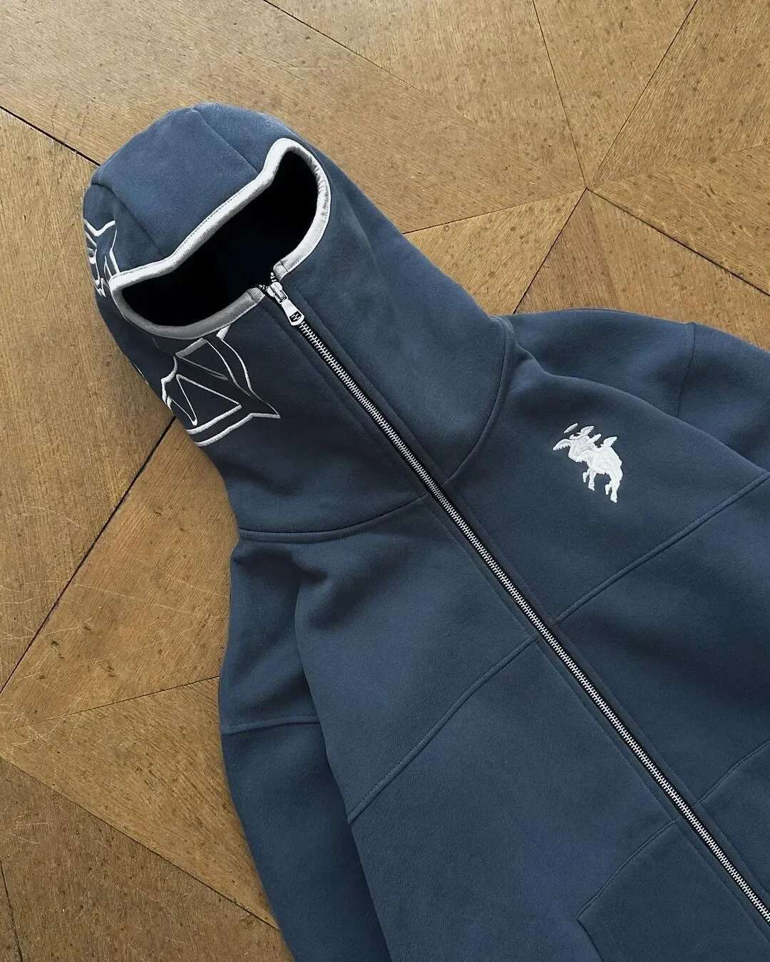 Y2k Goth Zip Up Hoodie Men Vintage Embroidered Casual Pattern Oversize Sweatshirt Haruku Hip Hop Punk Streetwear Clothing New