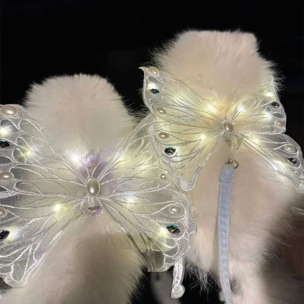Dog Wings Glowing Butterfly Pet Back Decoration Cute Cat Accessories Dog Clothes for Small Medium Pet SuppliesT250318