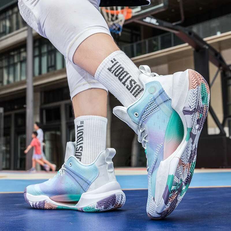 Sports Basketball Men's Training Leisure Anti-slip Wear Breathable Real Combat Rebound High-top Large Size Ball Shoes 2025