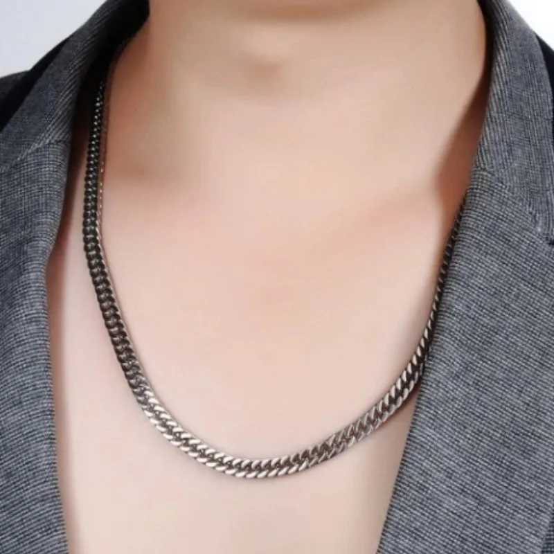 HNSP 8mm-14mm thick stainless steel Cuban chain necklace for men punk necklace for men jewelry accessories for men W250318