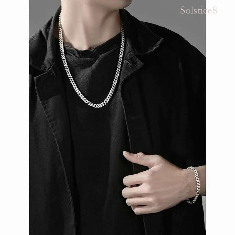 Smyoue 8/14mm Genuine Moissanite Dia Cuban for Women Sparkg S Sterg Sier Hip Hop Mens Necklace Wholesale