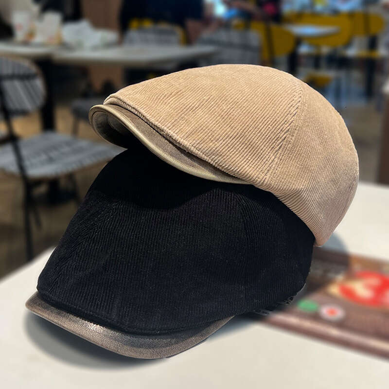 British style vintage forward for women's spring and autumn outings, small face, solid color hat