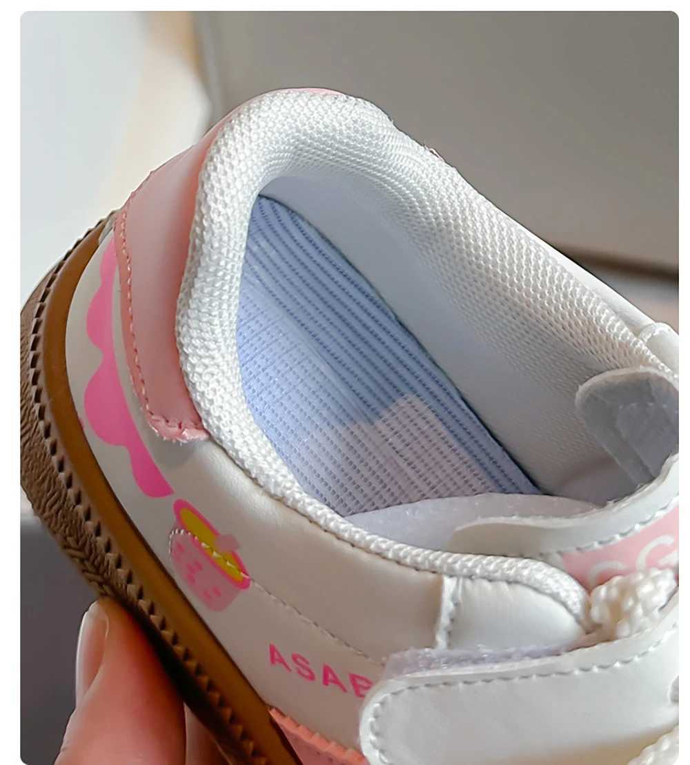 PU leather sports shoes for children anti slip outdoor teenage girls skateboarding shoes soft soled breathable childrens sports shoesXJ250318