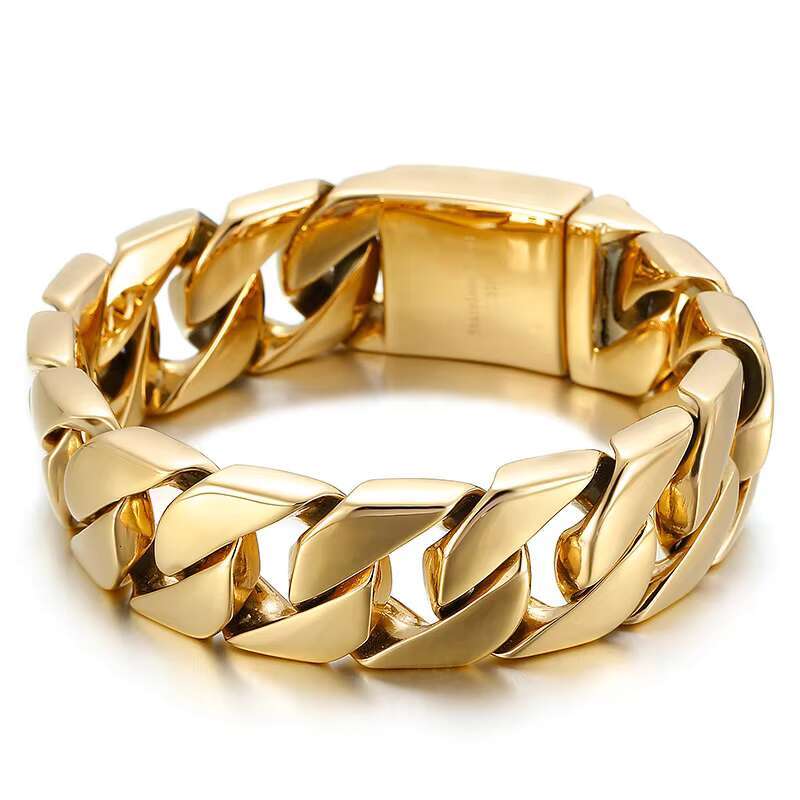 KALEN 20mm Miami Bracciali Peruviani Stainless Steel Cuban Hiphop Chain Bracelet