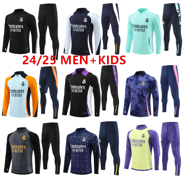 2024 2025 2026 VINI JR BELLINGHAM Madrids tracksuit training suit 24/25/26 LAMINE YAMAL Long Sleeves men kids football sportswear chandal futbol survetement