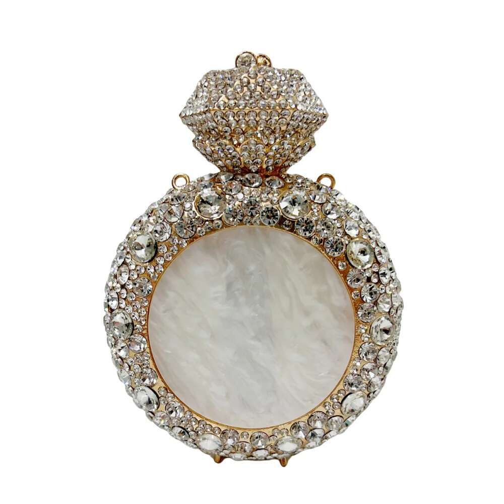 XIYUAN Perfume Bottle Crystals Evening Bags Women Rhies Day Clutches Metal Gems Clutch Purses Wedding Party Purse