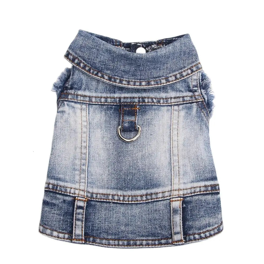 Dog and cat jeans jacket foldable denim vest puppy springautumn clothing 250318