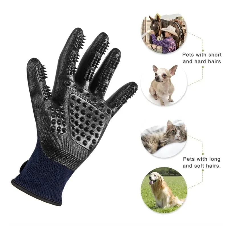 Hair Grooming Glove For Pet Dog Cat Bathing Silicone Massage Brush Dipping Gumming Rubber Gloves Dog Deshedding Comb