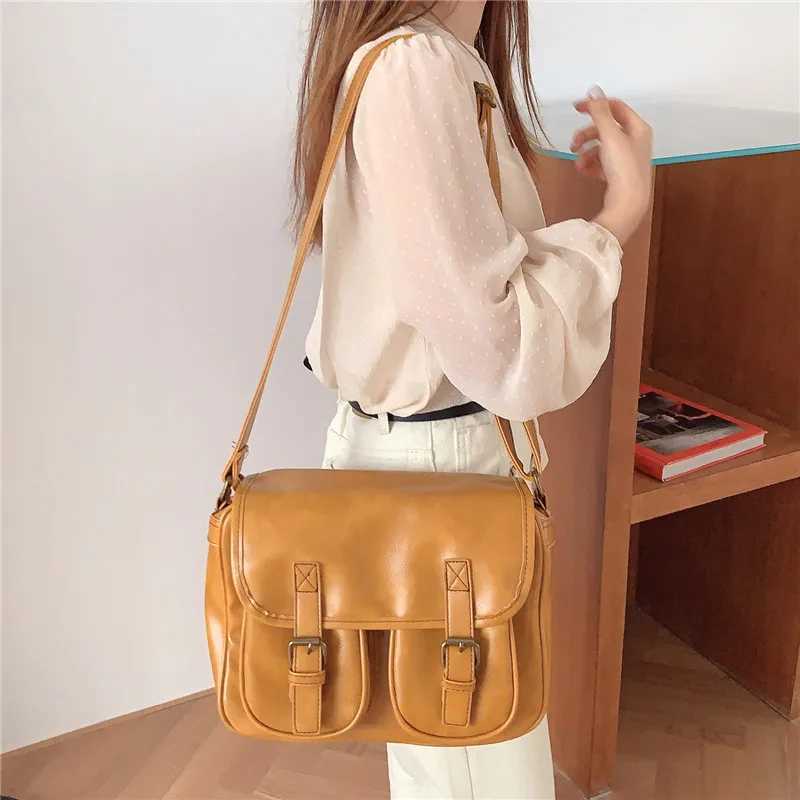 Vintage wen Messenger bag Large capaci oil wax leather fem shoder bag ladies crossbody bag Casual big handbag w Z250318
