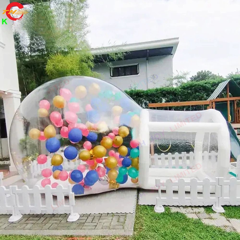 5m dia + 2m Tunnel with blower Outdoor Activities Free Air Shipping Commercial Grade Inflatable Bubble House Bubble Tent for Party Balloons Decoration