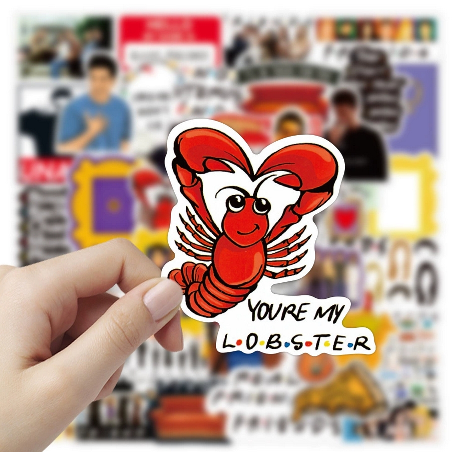 Multi-Purpose DIY Adhesive Decorations - 50 Piece Waterproof TV Series Theme Stickers for Cars, Suitcases, and More