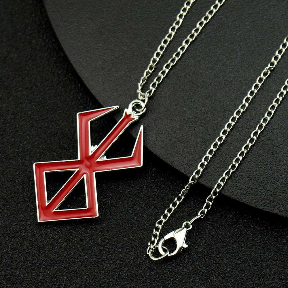 Creative Design Berserker Symbol Pendant Necklace Mens Cartoon Womens Crazy Warrior Lightning Necklace Keychain Jewelry Gift W250318
