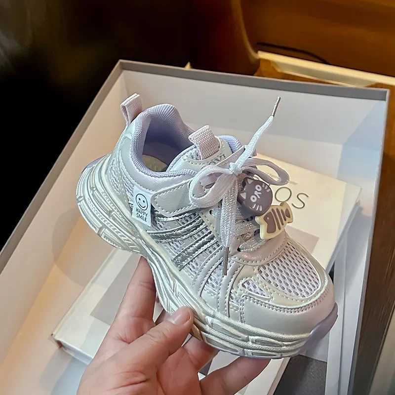 Childrens sports shoes with thick and soft soles girls running shoes princess sleds 2025 new childrens sports shoes cat fish sweet W250318