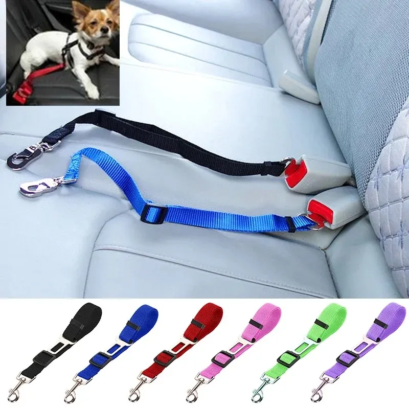 Adjustable Pet Dog Cat Car Safety Seat Belt Nylon Lead Leash Harness for Pet Puppy Kitten Vehicle Security Leash 45-72cm