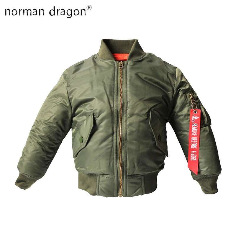 2-12 Yesars Children Clothes Winter Jackets For Boys Coat Kids Warm Ma-1 Bomber Flight Outerwear Baby Jacket Clothing