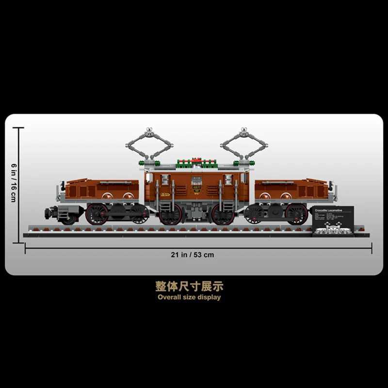 Creative Expert Crocodile Motorcycle Building Blocks Train Rail Car Model Compatible with 10277 Brick Toys Childrens Gifts W250318
