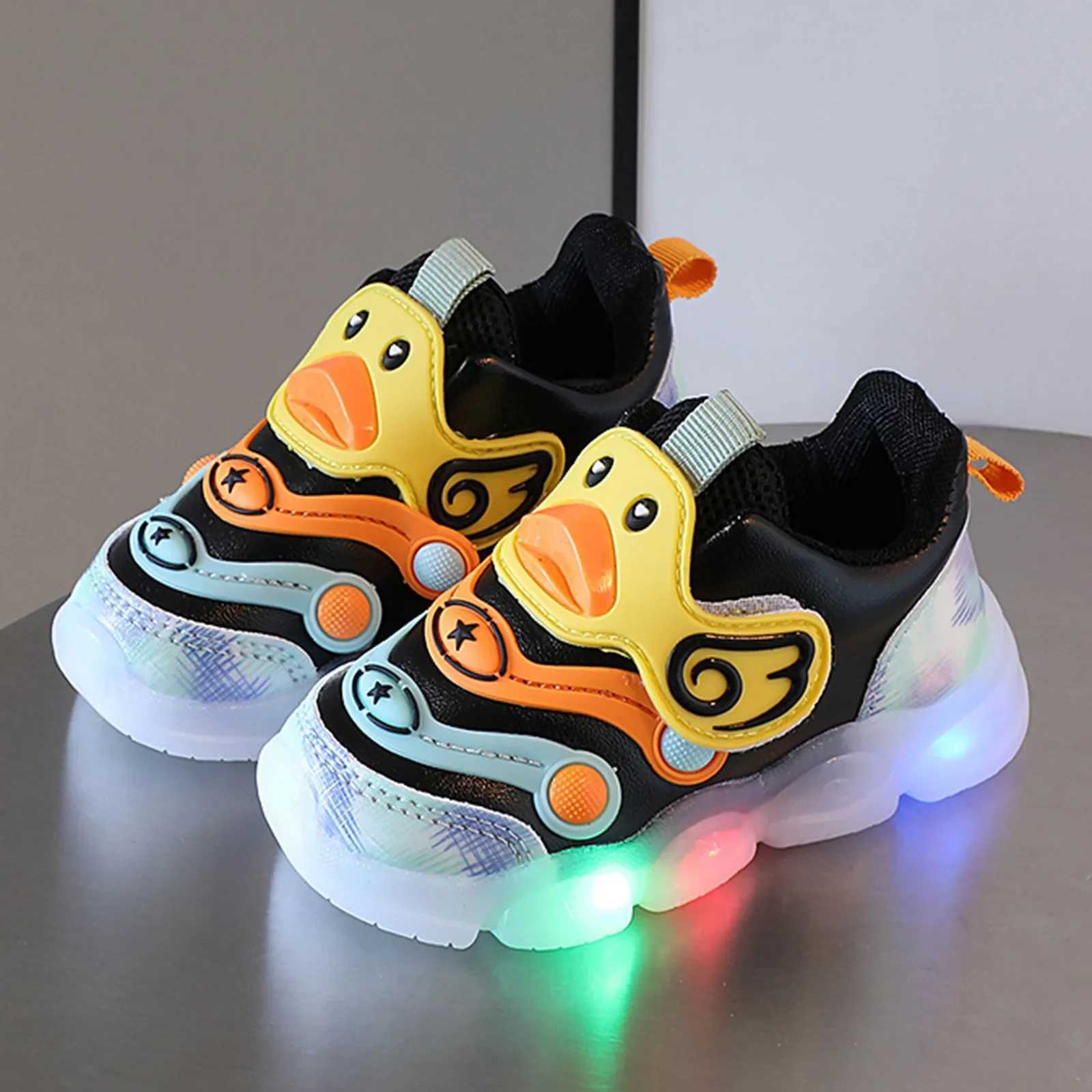 Baby LED shoes childrens luminous sports shoes breathable toddler shoes childrens boys and girls luminous shoes with LED lights W250318
